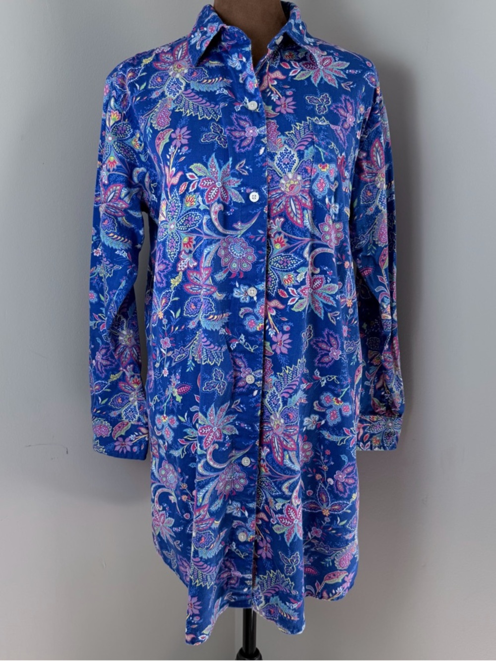Ralph Lauren Blue Floral Paisley Nightshirt